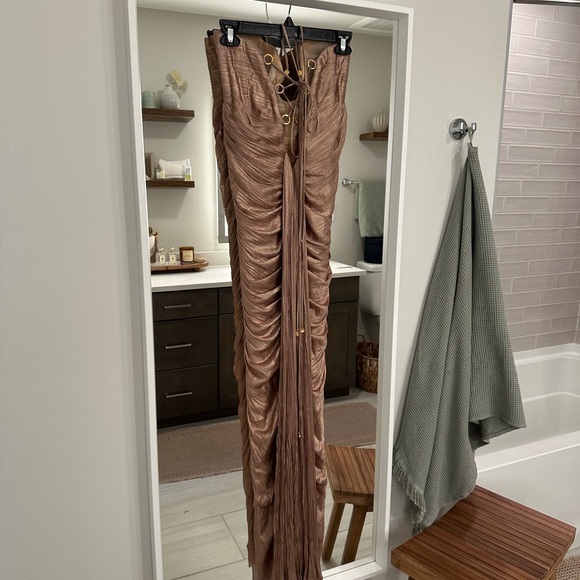 Maria Lucia Hohan Pleated Dress in Creme Brulee - Picture 5 of 7